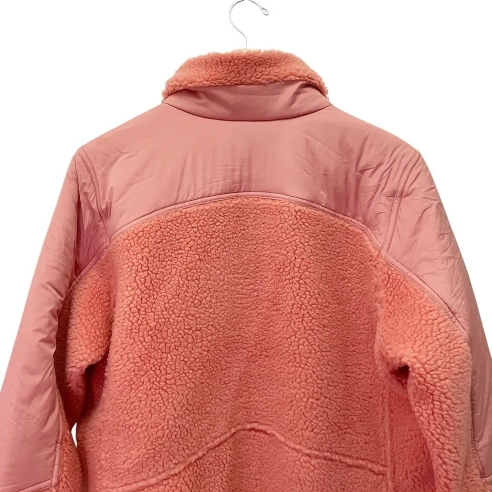 NWT Lululemon Textured Fleece Full Zip Jacket Pink Savannah Size 12 Athleisure